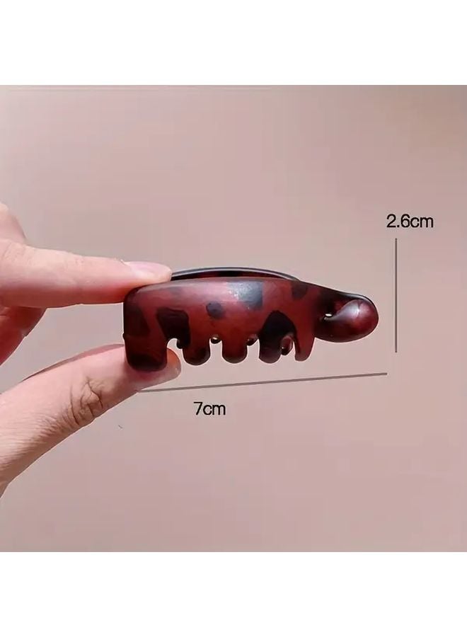 Matte Black Dark Coffee Leopard Print Banana Hair Clip For Women Non Slip Ponytail Holder - Image 4